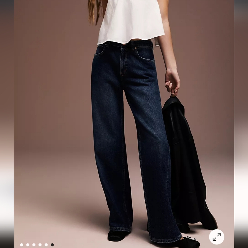 NWT Free People Tinsley high-rise baggy straight leg jeans